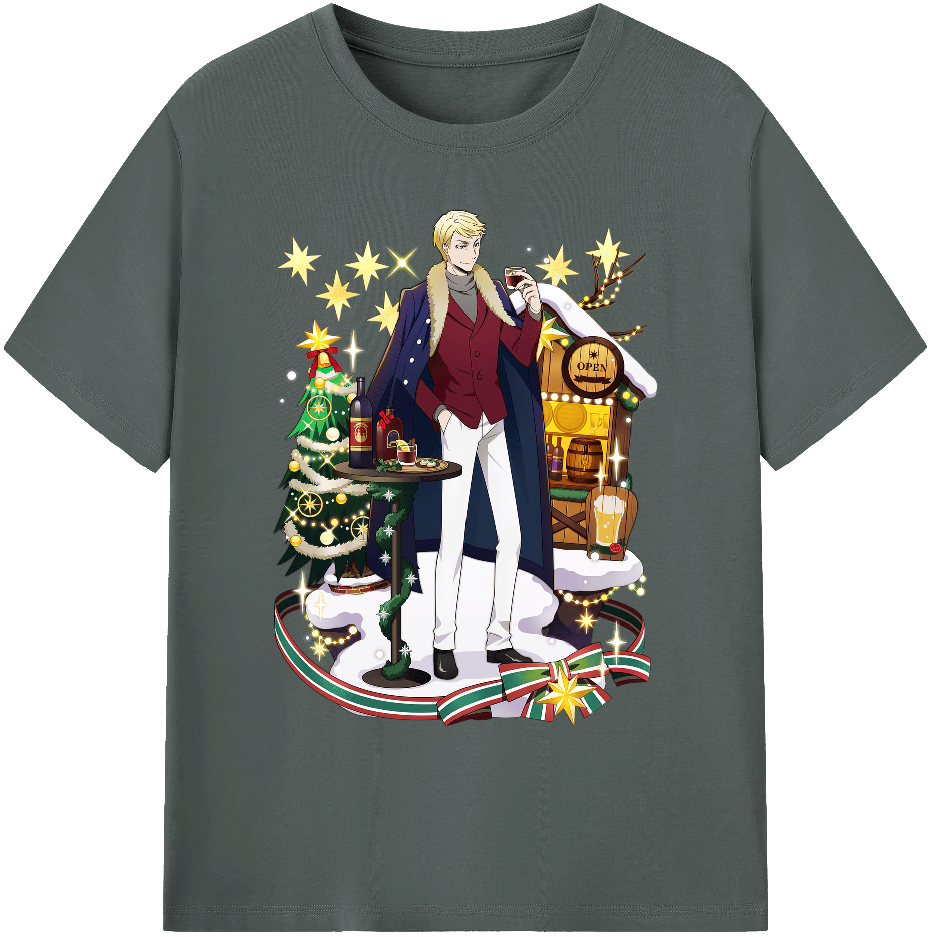 （画像用） 文豪ストレイドッグス Bungo Stray Dogs 綿100％ メンズ半袖Tシャツ｜肌触りやわらか＆通気性